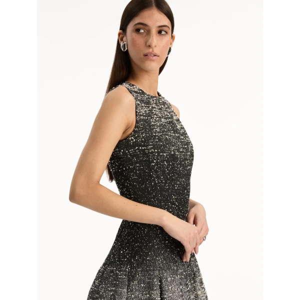 Oscar de la Renta Ombré Lurex Bouclé Jacquard Dress - Oscar de la Renta Dresses - American Couture - Shop at Coveti