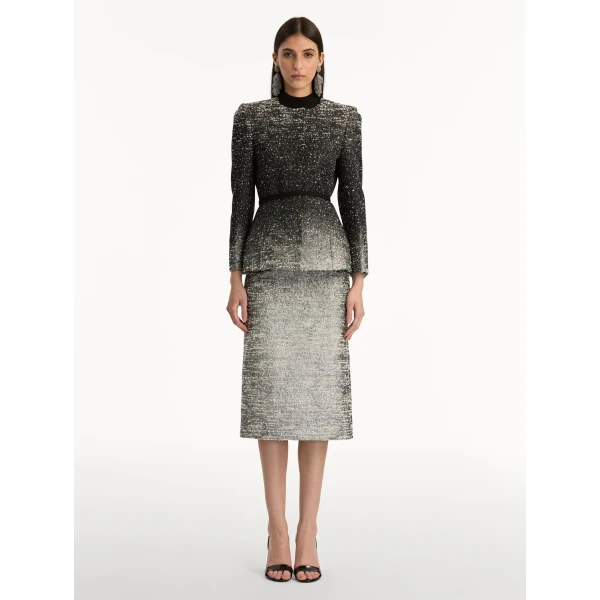 Oscar de la Renta Ombré Lurex Bouclé Jacquard Jacket - Oscar de la Renta Jackets - American Couture - Shop at Coveti