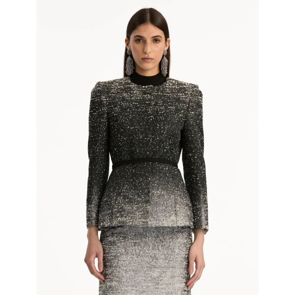 Oscar de la Renta Ombré Lurex Bouclé Jacquard Jacket - Oscar de la Renta Jackets - American Couture - Shop at Coveti