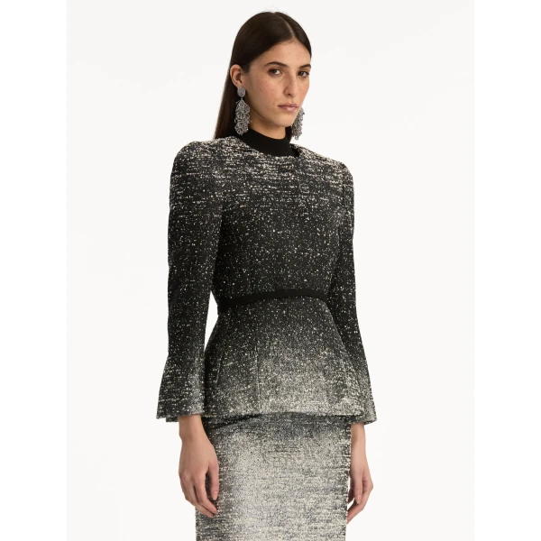 Oscar de la Renta Ombré Lurex Bouclé Jacquard Jacket - Oscar de la Renta Jackets - American Couture - Shop at Coveti