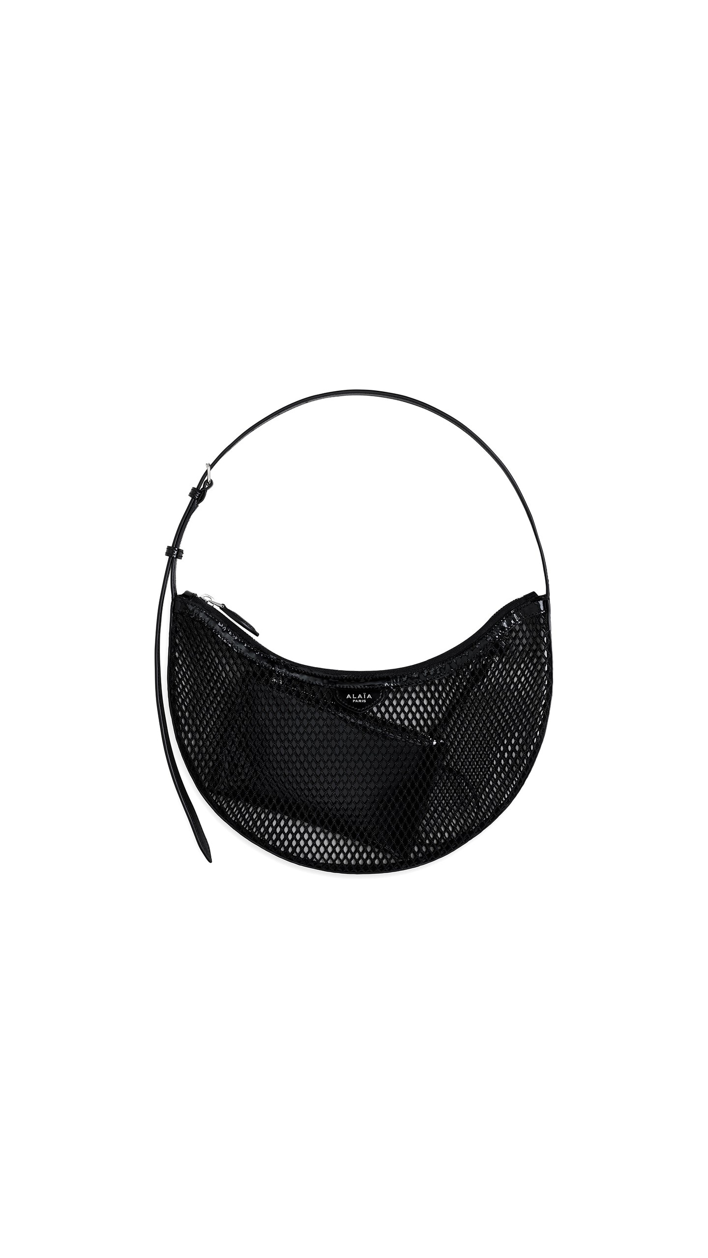 Alaia One Piece Demi Lune Bag In Fishnet