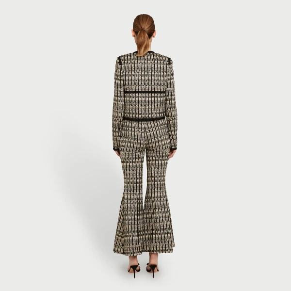 Giambattista Valli Optical Bouclé Flared Pants - Giambattista Valli Pants - Romantic Couture - Shop at Coveti
