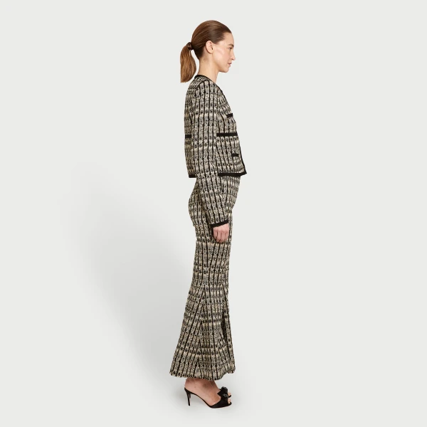 Giambattista Valli Optical Bouclé Flared Pants - Giambattista Valli Pants - Romantic Couture - Shop at Coveti