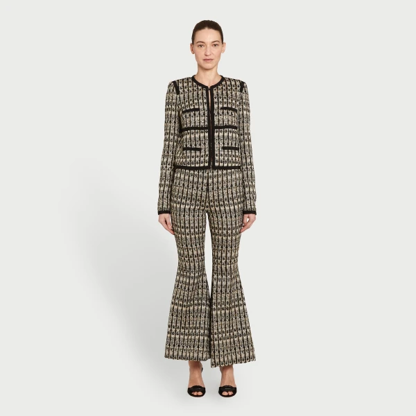 Giambattista Valli Optical Bouclé Flared Pants - Giambattista Valli Pants - Romantic Couture - Shop at Coveti