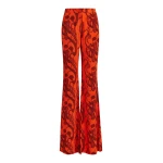 Essentiel Antwerp Orange and black paisley-print flared pants - Essentiel Antwerp Pants - Colorful Belgian Design - Shop at Coveti