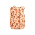 Essentiel Antwerp Orange sequin-embellished asymmetric top with neck-tie ribbon - Essentiel Antwerp Tops - Colorful Belgian Design - Shop at Coveti