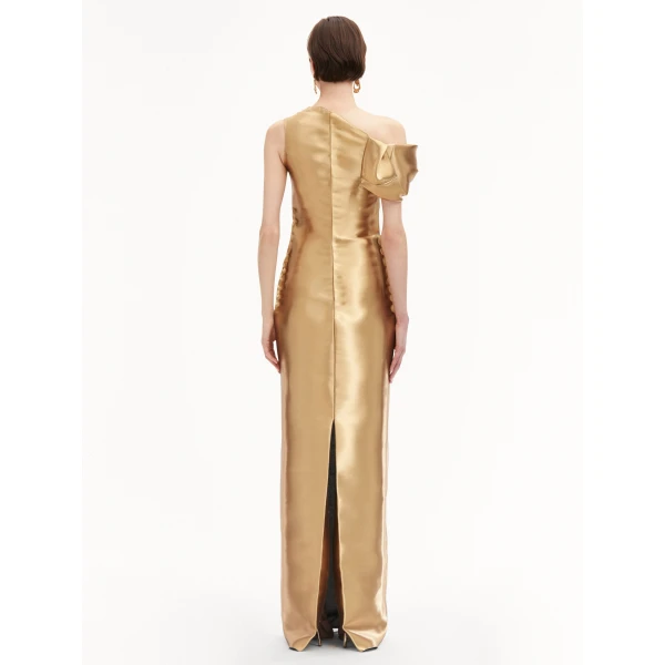 Oscar de la Renta Orchid Gold Metal Organza Gown - Oscar de la Renta Dresses - American Couture - Shop at Coveti
