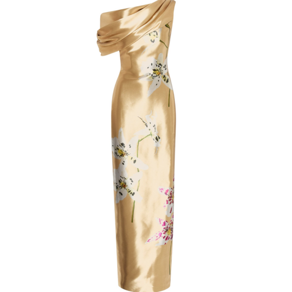 Oscar de la Renta Orchid Gold Metal Organza Gown - Oscar de la Renta Dresses - American Couture - Shop at Coveti