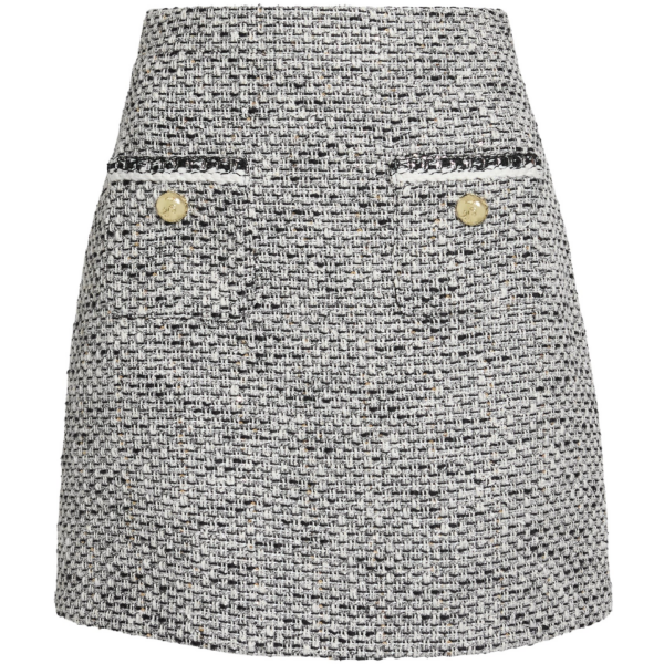 Safiyaa Ornella Skirt in Greyscale - Safiyaa Skirts - Heavy Crepe Cape Gown - Shop at Coveti