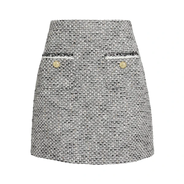 Safiyaa Ornella Skirt in Greyscale - Safiyaa Skirts - Heavy Crepe Cape Gown - Shop at Coveti