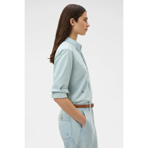 Oroton Chambray Shirt - Oroton Tops - Australian Heritage Luxury - Shop at Coveti