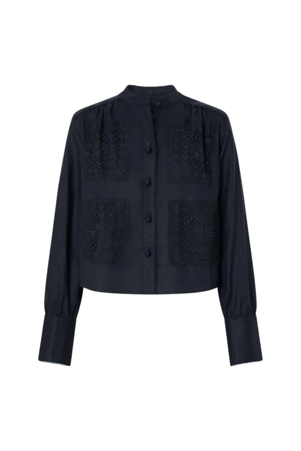 Oroton-Doilie-Detail-Top-860950_nobg Oroton Doilie Detail Top - Oroton Tops - Australian Heritage Luxury - Shop at Coveti
