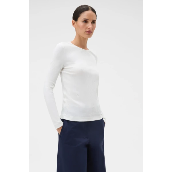 Oroton Eve Fine Rib Tee - Oroton Tops - Australian Heritage Luxury - Shop at Coveti