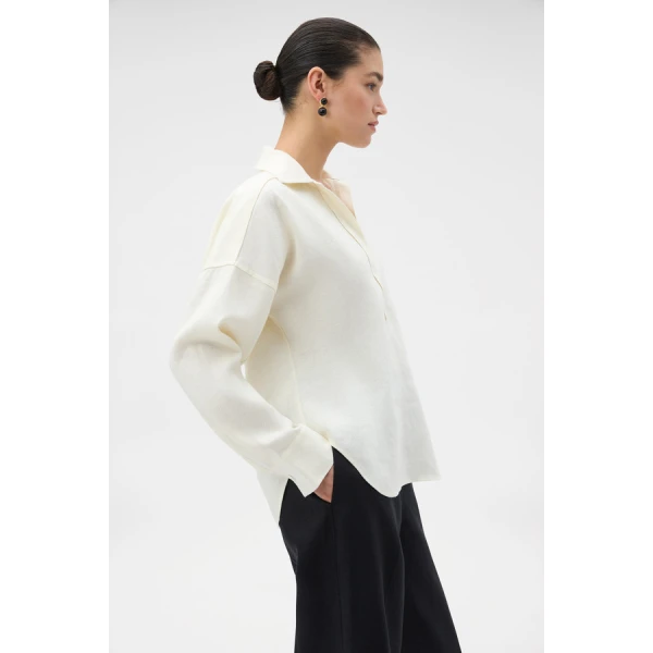 Oroton Half Placket Tunic - Oroton Tops - Australian Heritage Luxury - Shop at Coveti