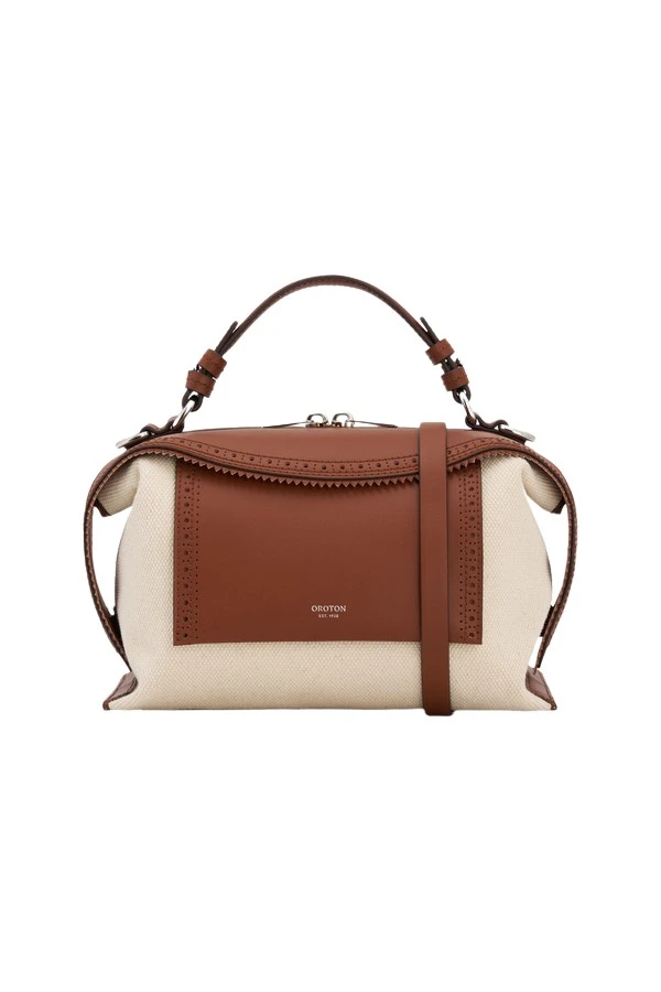 Oroton-Mica-Bowler-Canvas-Broguing-2025-Coveti65852_nobg Mica Bowler Canvas Broguing - Image 1