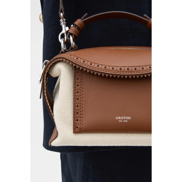 Mica Mini Bowler Canvas Broguing - Image 4