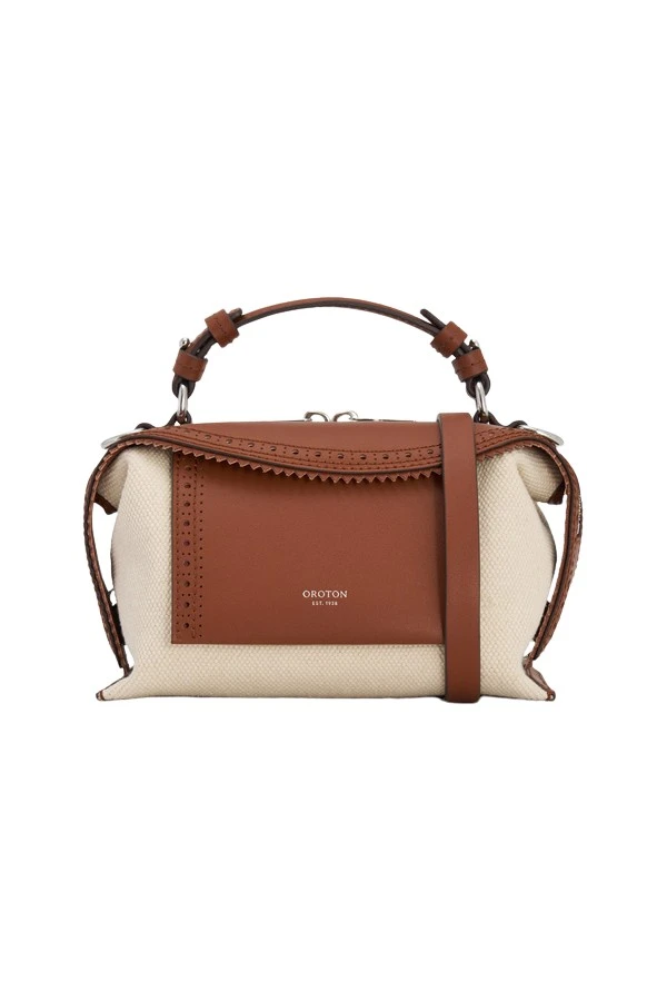 Oroton-Mica-Mini-Bowler-Canvas-Broguing-2025-Coveti80256_nobg Mica Mini Bowler Canvas Broguing - Image 1