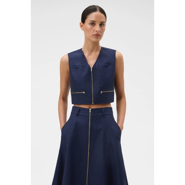 Oroton Pocket Detail Vest - Oroton Tops - Australian Heritage Luxury - Shop at Coveti