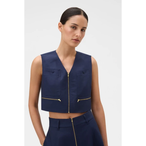 Oroton Pocket Detail Vest - Oroton Tops - Australian Heritage Luxury - Shop at Coveti