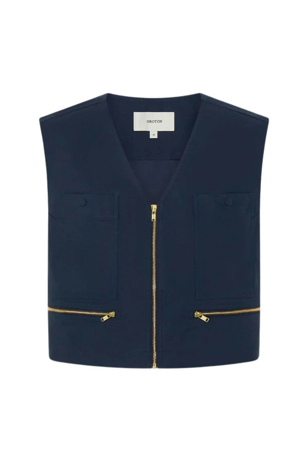 Oroton-Pocket-Detail-Vest82061_nobg Oroton Pocket Detail Vest - Oroton Tops - Australian Heritage Luxury - Shop at Coveti