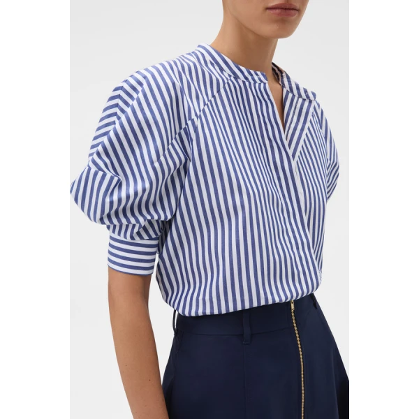 Oroton Sleeve Detail Stripe Shirt - Oroton Tops - Australian Heritage Luxury - Shop at Coveti