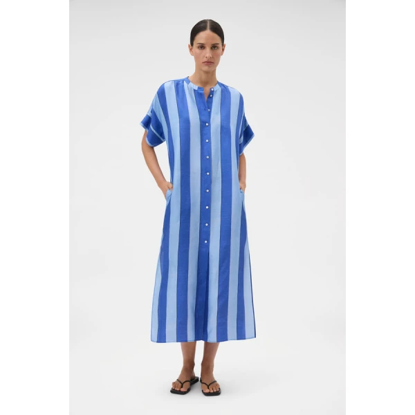Oroton Slub Silk Stripe Column Dress - Oroton Dresses - Australian Heritage Luxury - Shop at Coveti