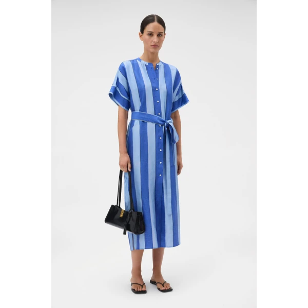 Oroton Slub Silk Stripe Column Dress - Oroton Dresses - Australian Heritage Luxury - Shop at Coveti