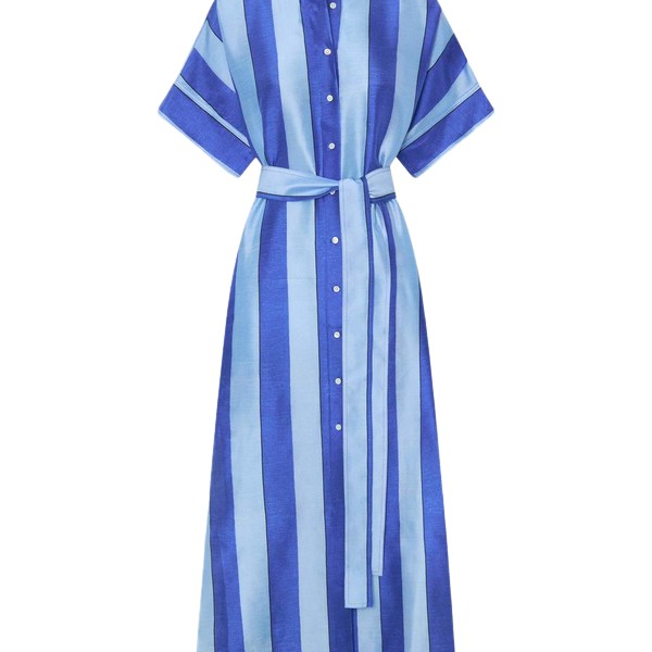 Oroton Slub Silk Stripe Column Dress - Oroton Dresses - Australian Heritage Luxury - Shop at Coveti