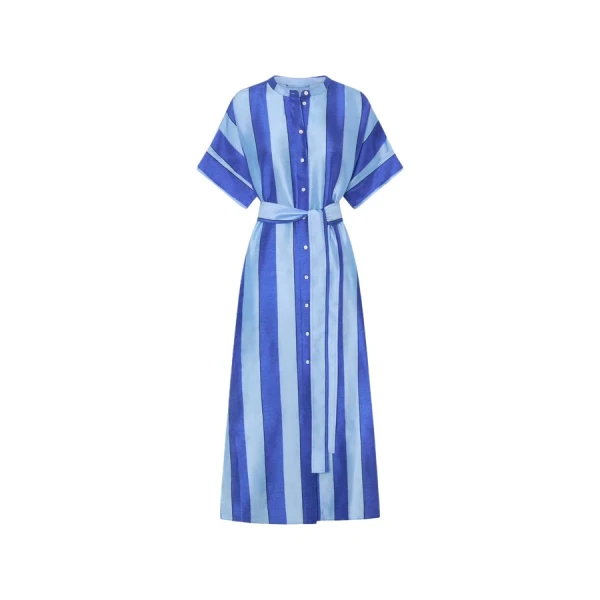 Oroton Slub Silk Stripe Column Dress - Oroton Dresses - Australian Heritage Luxury - Shop at Coveti