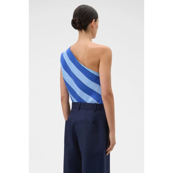 Oroton Slub Silk Stripe Top - Oroton Tops - Australian Heritage Luxury - Shop at Coveti