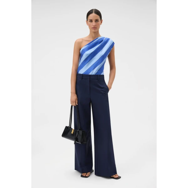 Oroton Slub Silk Stripe Top - Oroton Tops - Australian Heritage Luxury - Shop at Coveti