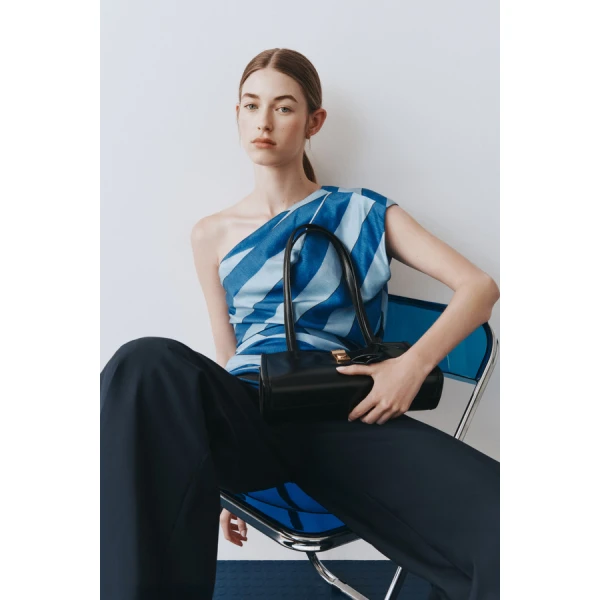 Oroton Slub Silk Stripe Top - Oroton Tops - Australian Heritage Luxury - Shop at Coveti