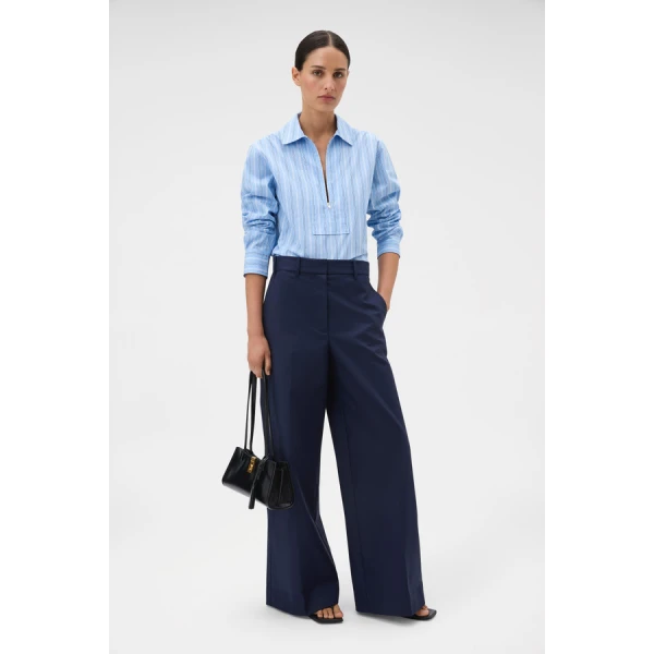 Oroton Yarn Dye Stripe Zip Shirt - Oroton Tops - Australian Heritage Luxury - Shop at Coveti