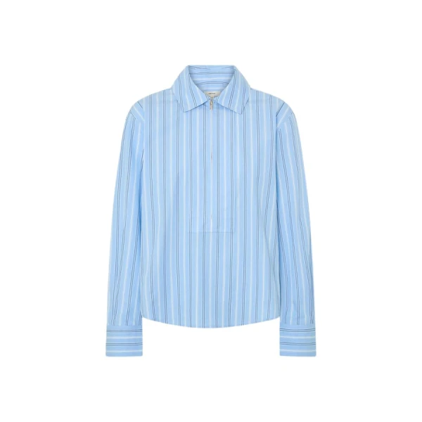 Oroton Yarn Dye Stripe Zip Shirt - Oroton Tops - Australian Heritage Luxury - Shop at Coveti