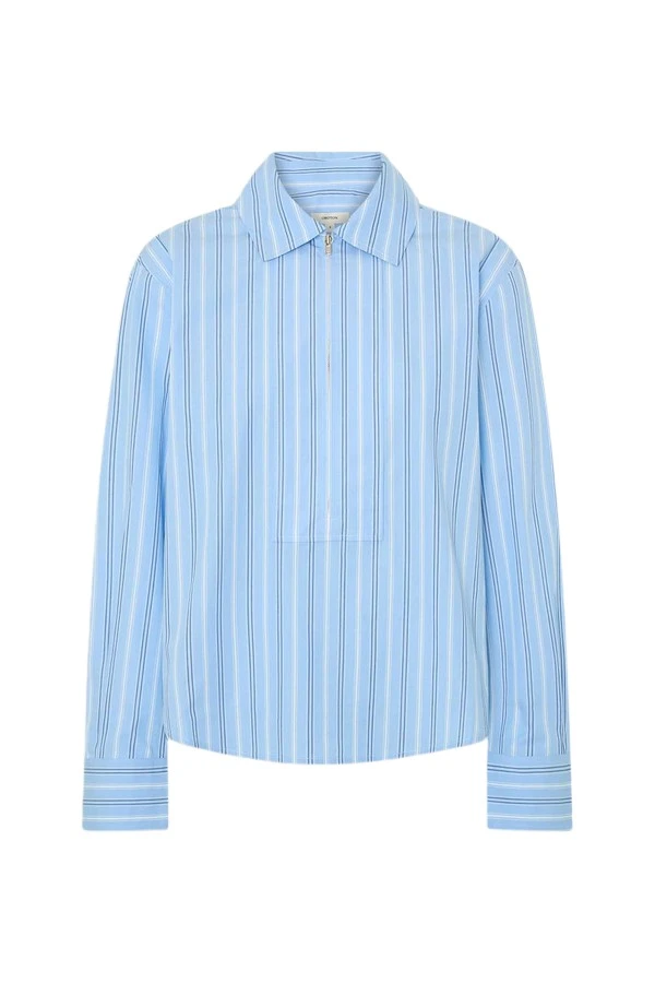 Oroton-Yarn-Dye-Stripe-Zip-Shirt91146_nobg Oroton Yarn Dye Stripe Zip Shirt - Oroton Tops - Australian Heritage Luxury - Shop at Coveti
