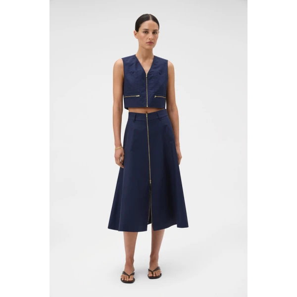 Oroton Zip Midi Skirt - Oroton Skirts - Australian Heritage Luxury - Shop at Coveti