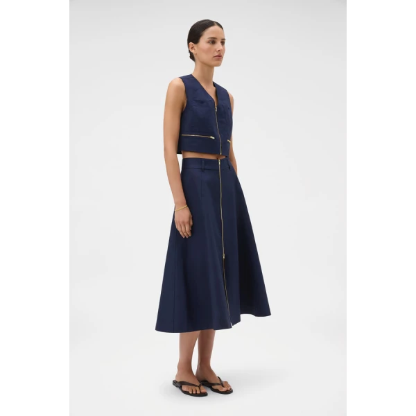 Oroton Zip Midi Skirt - Oroton Skirts - Australian Heritage Luxury - Shop at Coveti