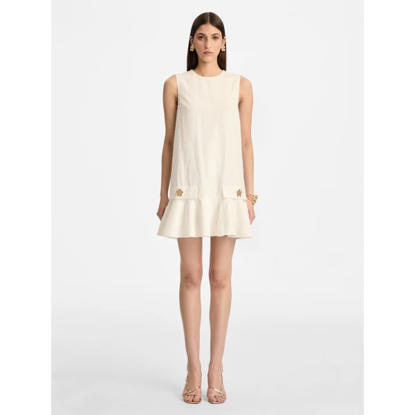 Oscar de la Renta Oscar Chain-Link Cotton Poplin Dress - Oscar de la Renta Dresses - American Couture - Shop at Coveti