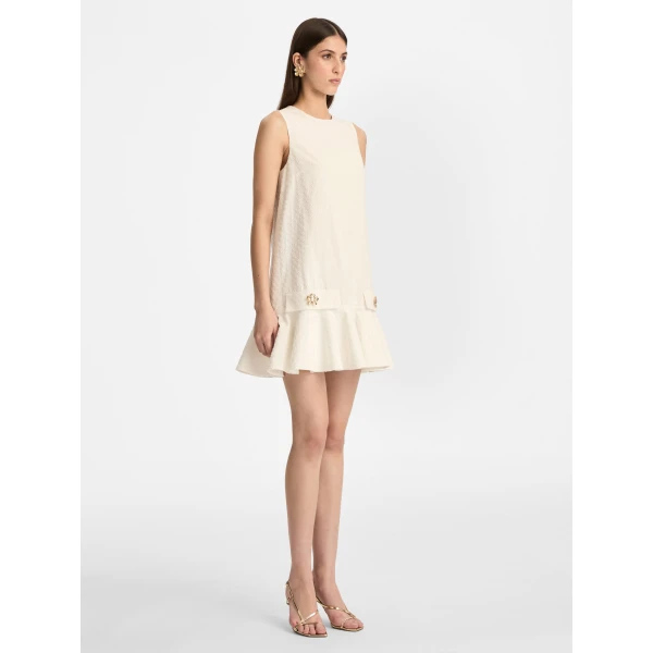 Oscar de la Renta Oscar Chain-Link Cotton Poplin Dress - Oscar de la Renta Dresses - American Couture - Shop at Coveti