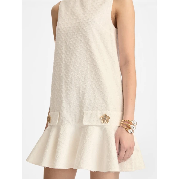 Oscar de la Renta Oscar Chain-Link Cotton Poplin Dress - Oscar de la Renta Dresses - American Couture - Shop at Coveti