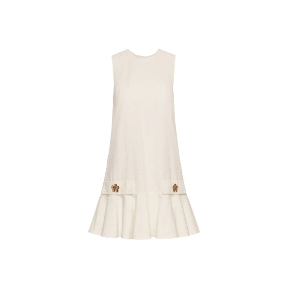 Oscar de la Renta Oscar Chain-Link Cotton Poplin Dress - Oscar de la Renta Dresses - American Couture - Shop at Coveti