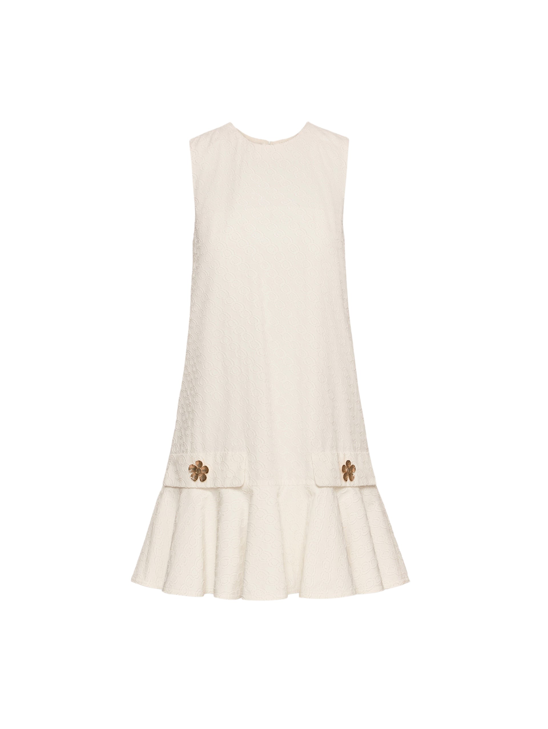 Oscar de la Renta Oscar Chain-Link Cotton Poplin Dress