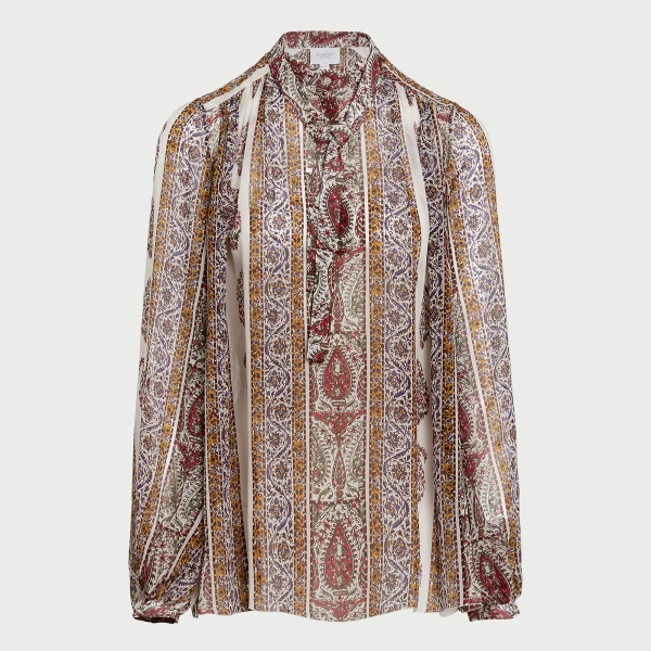 Giambattista Valli Oversize Paisley Silk Blouse - Giambattista Valli Tops - Romantic Couture - Shop at Coveti
