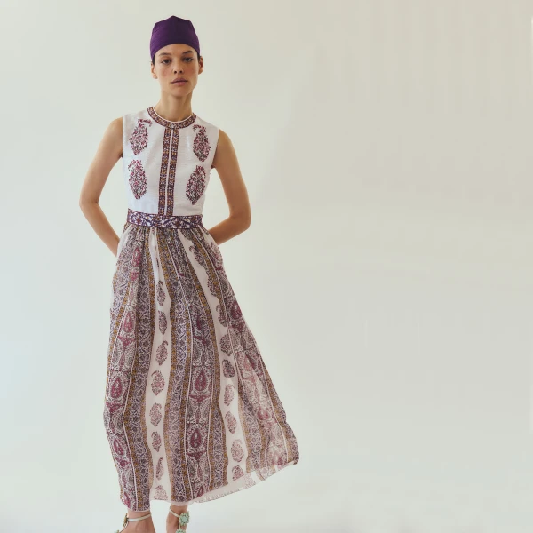 Giambattista Valli Paisley Midi Dress In Two Fabrics - Giambattista Valli Dresses - Romantic Couture - Shop at Coveti