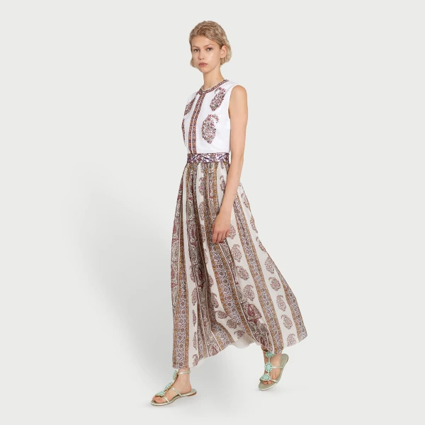 Giambattista Valli Paisley Midi Dress In Two Fabrics - Giambattista Valli Dresses - Romantic Couture - Shop at Coveti