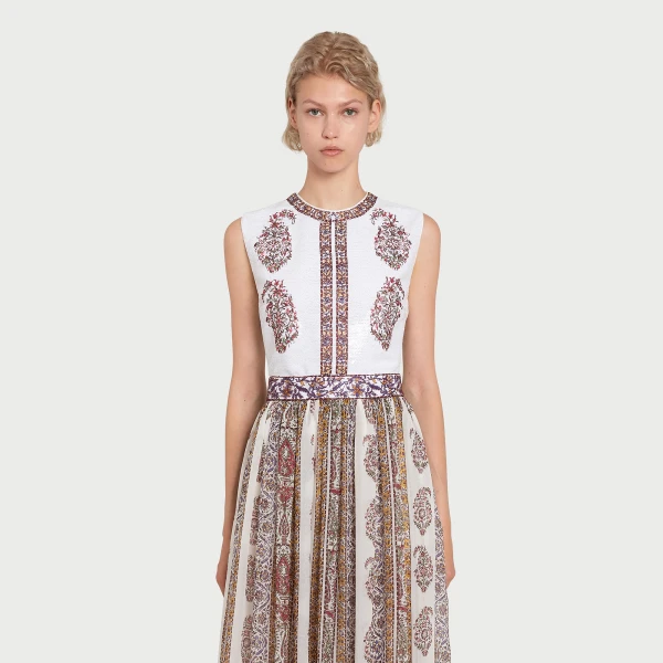 Giambattista Valli Paisley Midi Dress In Two Fabrics - Giambattista Valli Dresses - Romantic Couture - Shop at Coveti