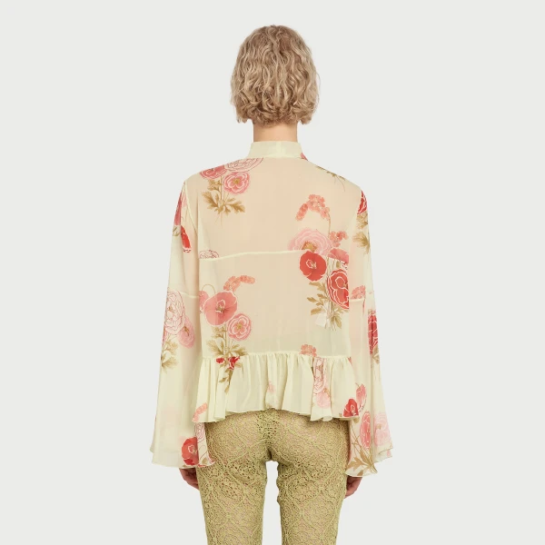Giambattista Valli Pansies Pink Silk Blouse - Giambattista Valli Tops - Romantic Couture - Shop at Coveti