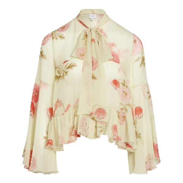 Giambattista Valli Pansies Pink Silk Blouse - Giambattista Valli Tops - Romantic Couture - Shop at Coveti