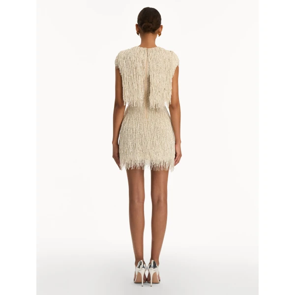 Oscar de la Renta Pearl Fringe Cocktail Dress - Oscar de la Renta Dresses - American Couture - Shop at Coveti