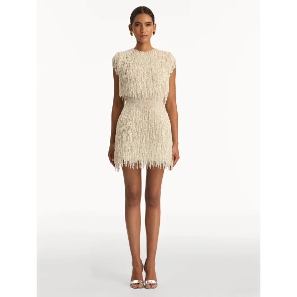 Oscar de la Renta Pearl Fringe Cocktail Dress - Oscar de la Renta Dresses - American Couture - Shop at Coveti
